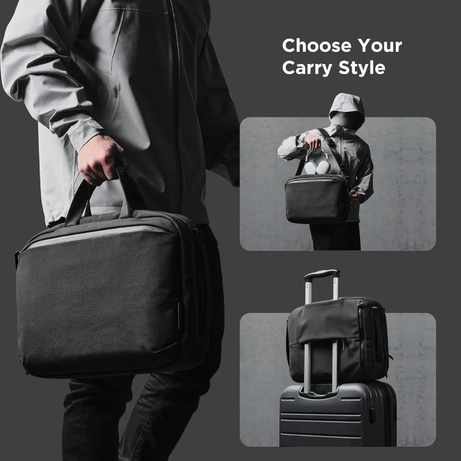 Mochila para laptop ALPAKA Elements Tech Brief Pro 12L -3-em-1 de tecido reciclado para laptop de 16" antirroubo seguro com bagagem