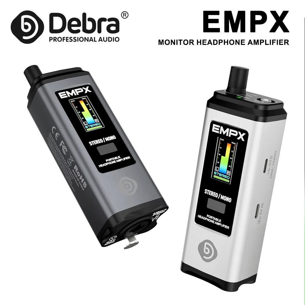 Amplificador de Fone de Ouvido Estéreo OTG Profissional Debra EMPX, com Comutação Mono/Estéreo e Chip Amplificador de Fone de Ouvido Integrado