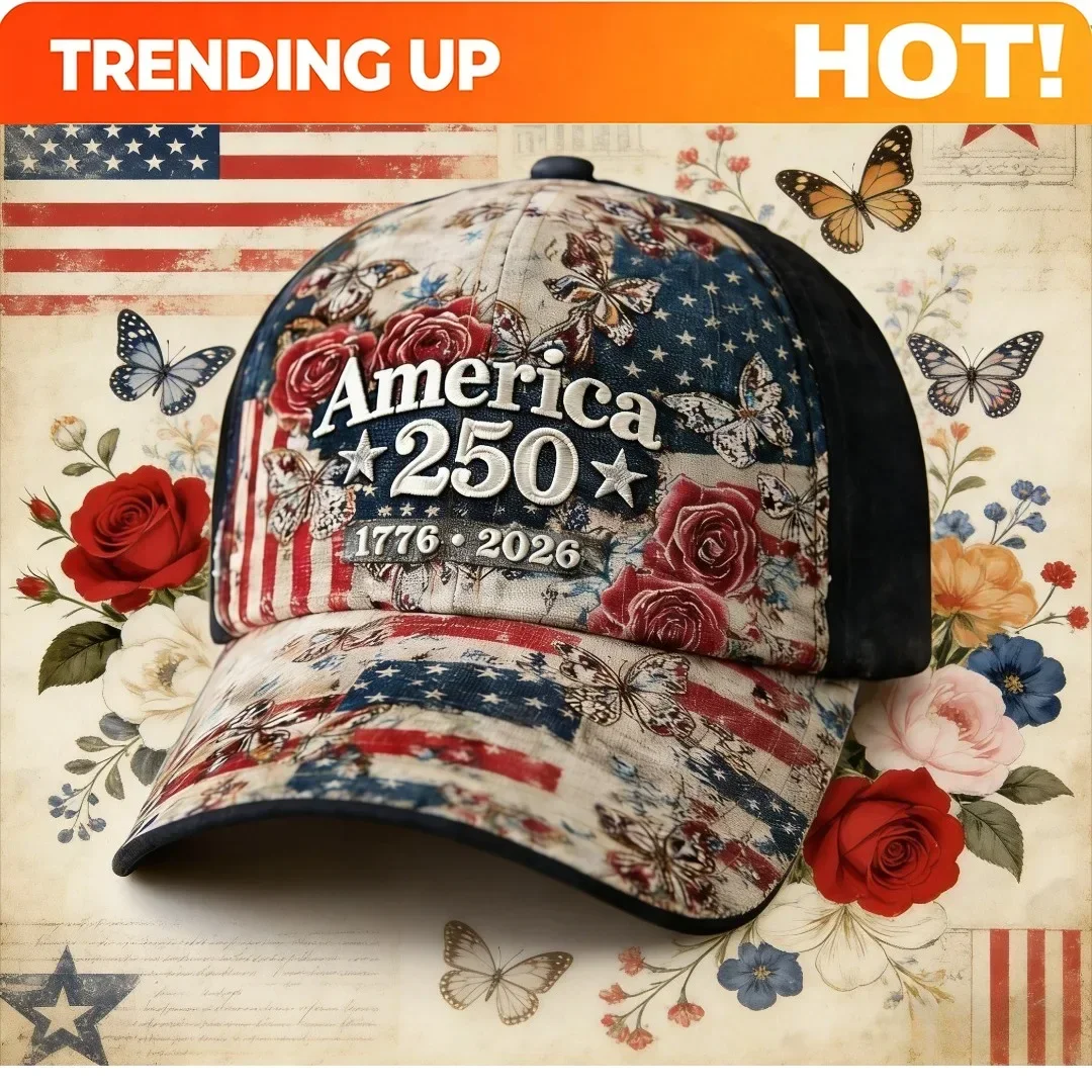 Customization 3D Floral Print Baseball Cap For The 250Th Anniversary, Stylish And Adaptable Unisex Design For Both Genders, Hats