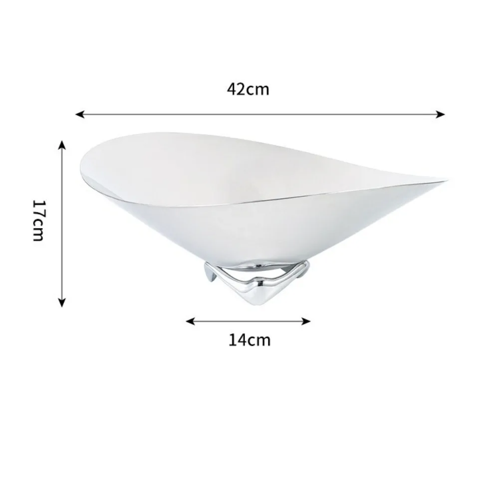 Nordic Home 304 Stainless Steel Light Luxury Creative Fruit Plate Home Living Room Snack Plate  Hotel Ornament