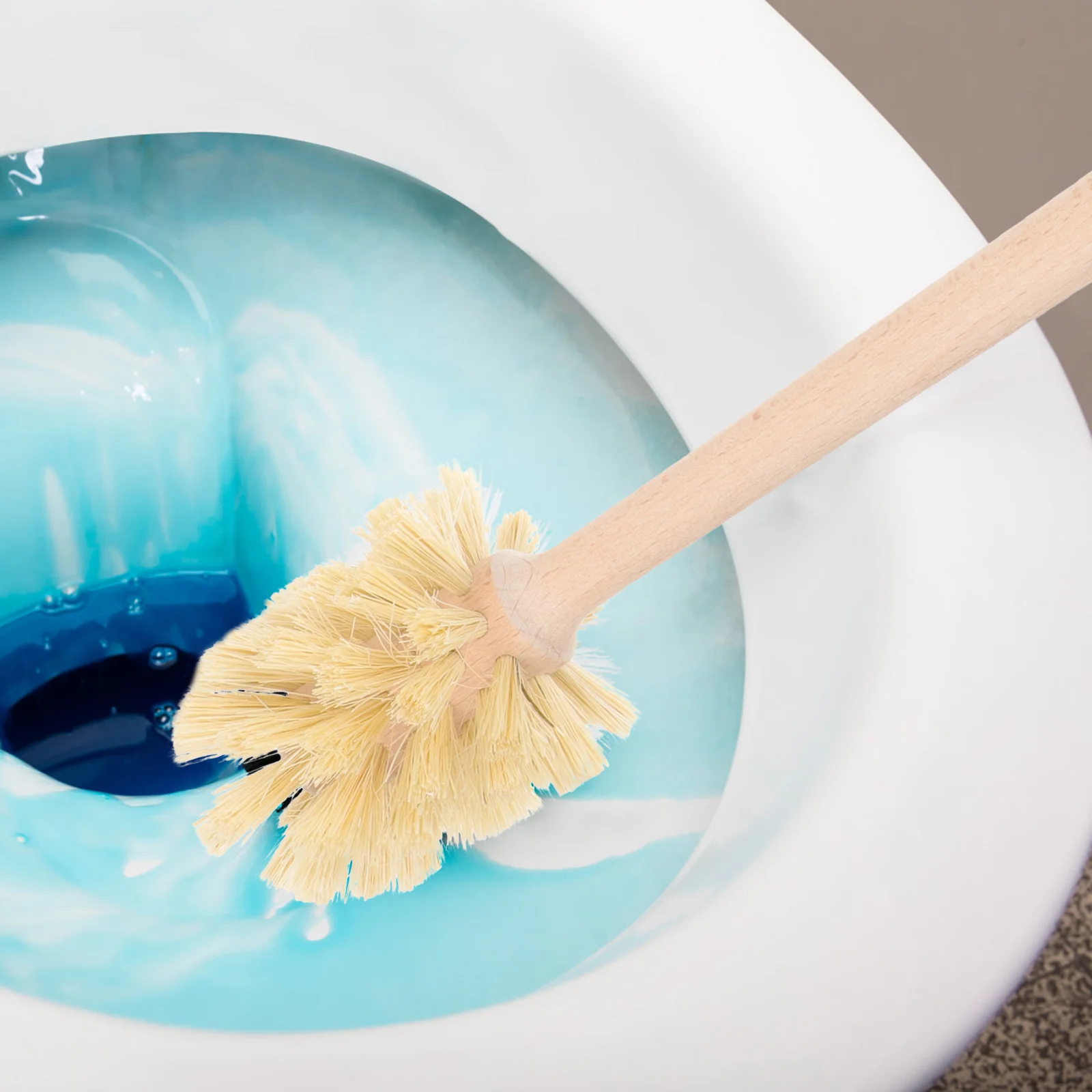 Brush Toilet Cleaning Cleaner Bathroom Toliet. Tool Scrubber Wood Bowl Bathtub Flexible Soft Clean Deep Compact Handle