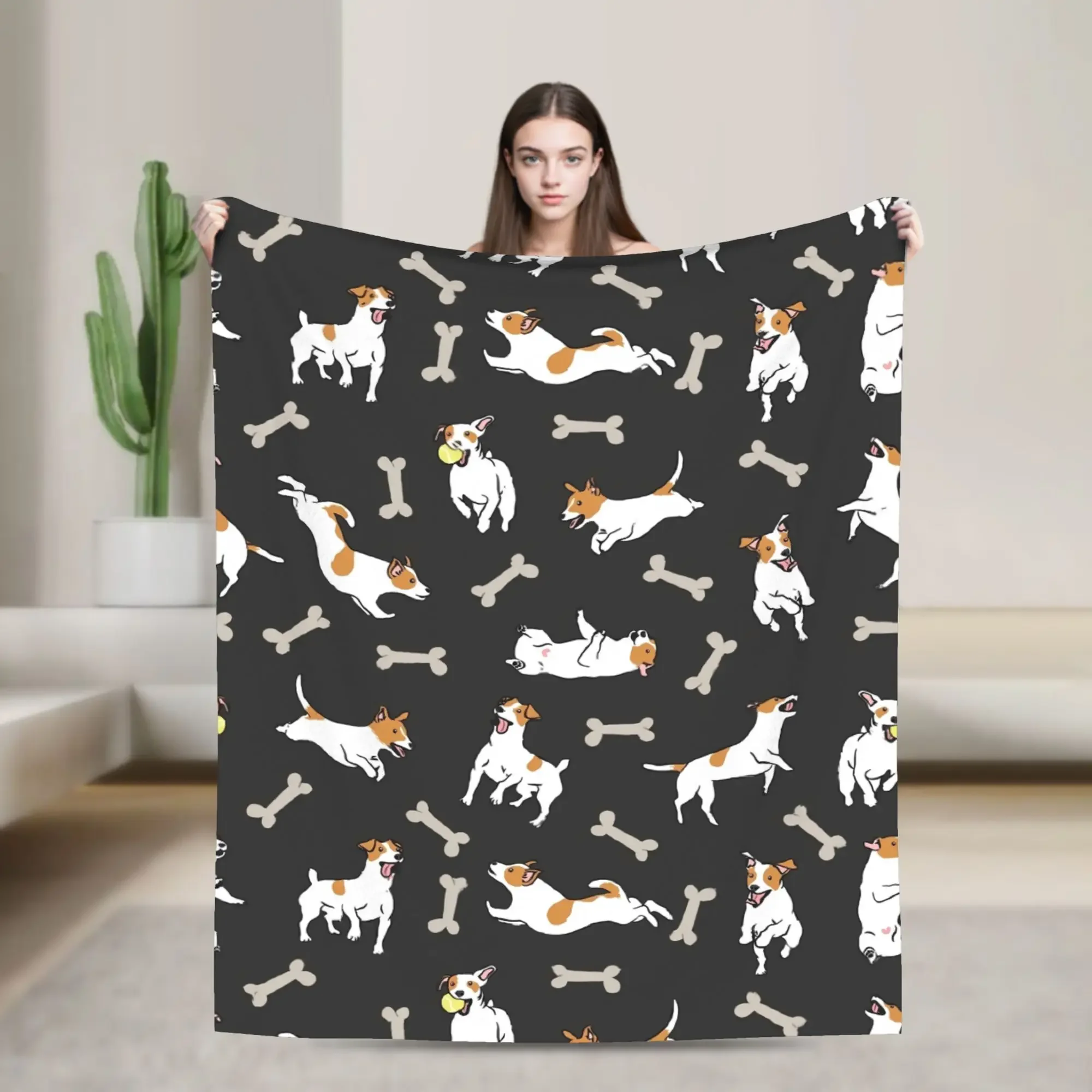 Jack Russell Terrier Dog Cute Animal  Blanket Quality Super Warm  Throw Blanket Winter Travel Couch Bed Fashion Bedspread