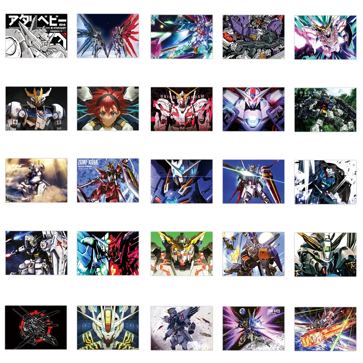 50Pcs GUNDAM Anime Stickers Mobile Suit Witch from Mercury Mobile Suit Skateboard Bicycle Guitar Laptop Waterproof Graffiti