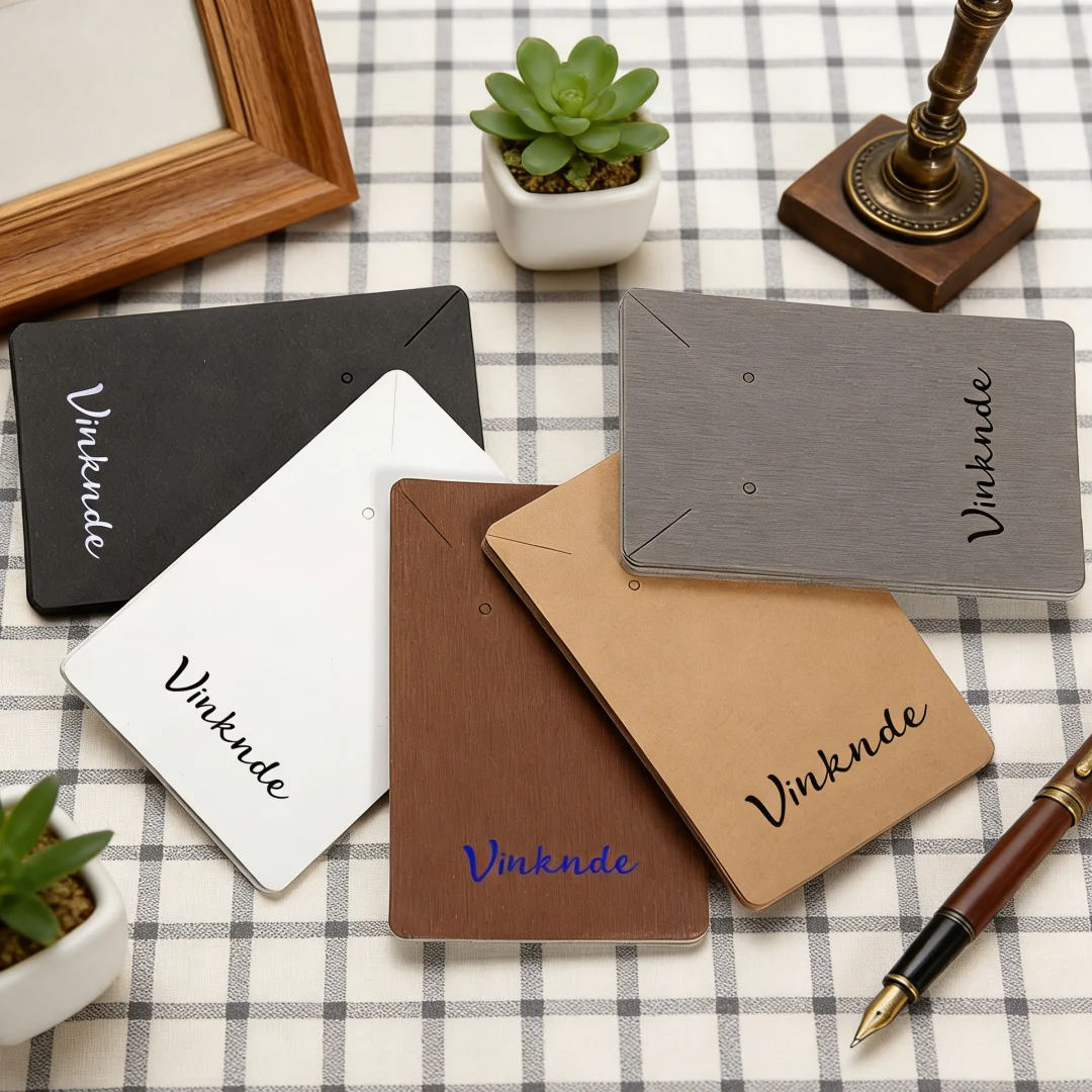

Custom Logo 6x9cm Wine Black Kraft Paper Card for Jewelry Packaging Earrings Necklaces Hairpin Pendants Display Storage Cards