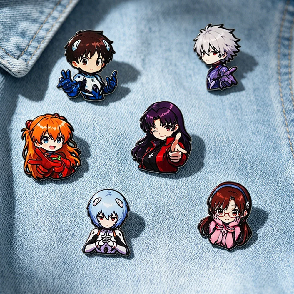 6 pièces de figurines d'anime en émail, broches en métal de dessin animé, badges pour sac à dos, cadeau pour les fans de cosplay