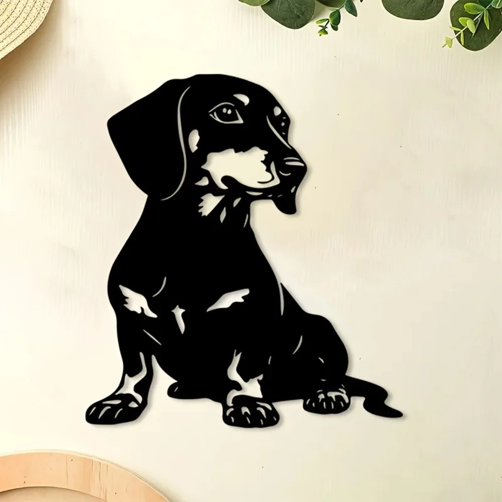 CIFBUY Eisen-Wanddekoration, Vintage-Dackel-Metallkunst, für Zuhause, Wohnzimmer, Haustier-Ecke, für drinnen und draußen, Wandkunst-Plakette
