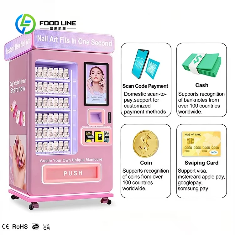 Beauty Vending Machine Customized New Auto Tech Cosmetic Press on Nail Self Service for Lashes Hair Wigs Salon Use