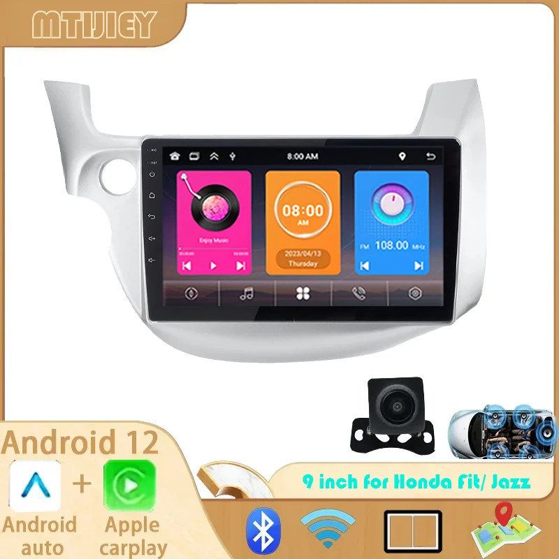 10.1 Inch Wireless CarPlay Android Auto Radio for Honda Fit/ Jazz 2007-2013 Car Multimedia GPS 2din autoradio