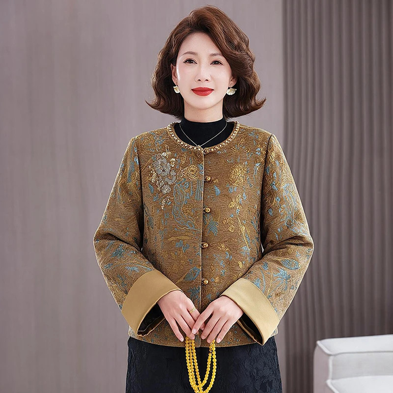New Chinese Style National Trend Improved Hanfu Shanxieli Zhi Jin Tihua Ironwork Embroidery Long Sleeve Women's Jacket Coat