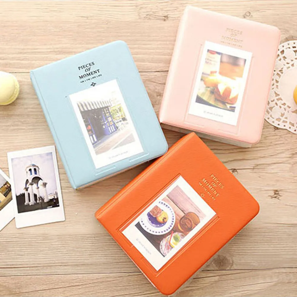 64 Pockets 3 Inch Photo Album for Mini Snap Sofort Instant Photos Stylish Memory Keeper Premium Waterproof PVC PU