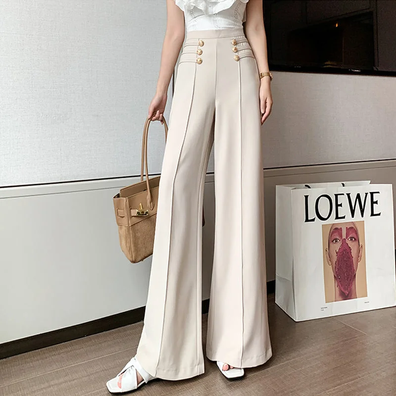 2025 New High-waisted Slim Straight Slim Fit and Versatile Floor Mopping Pants