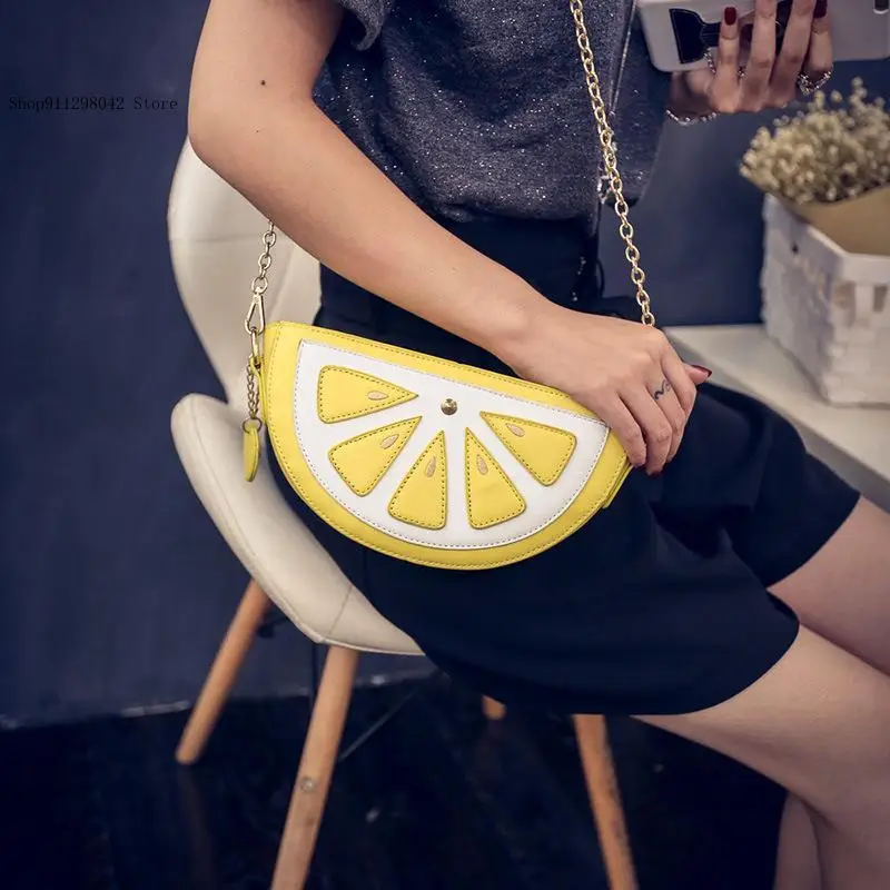 Orange Watermelon Fruit Single Shoulder Crossbody Bag for Women