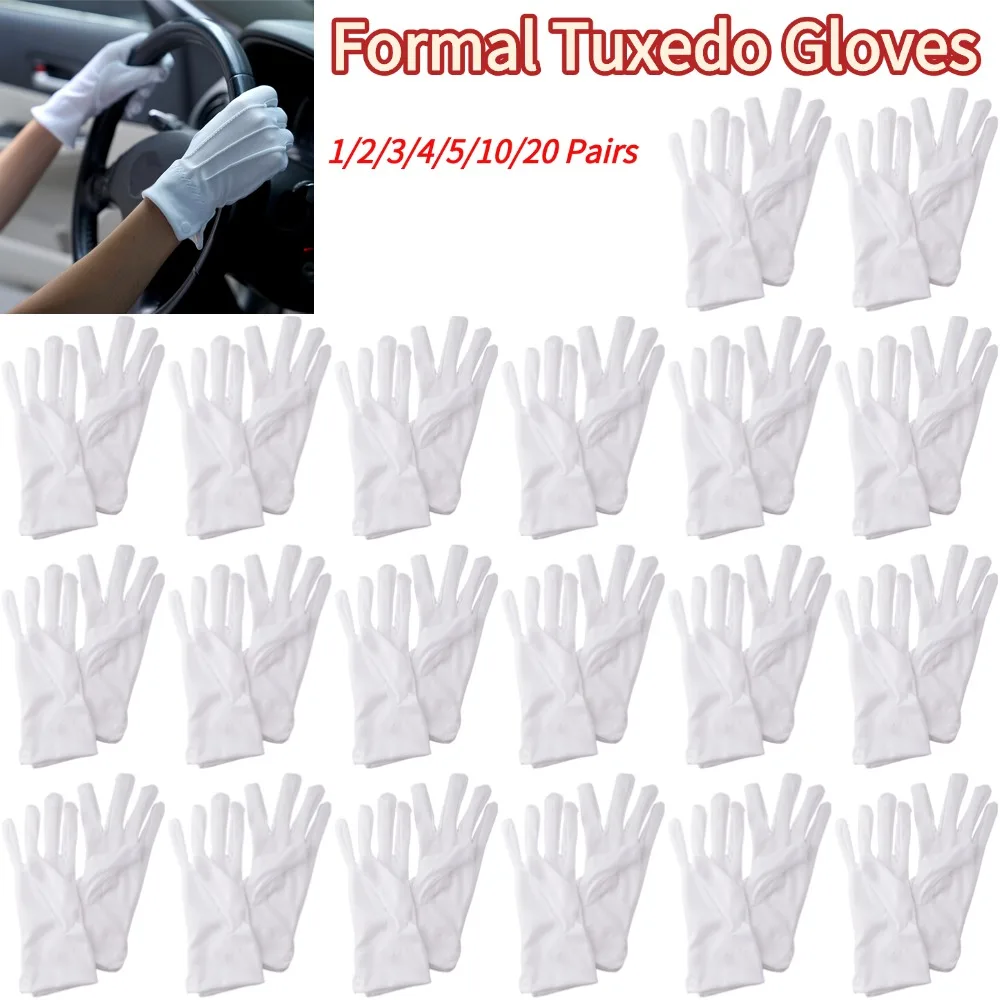 White Formal Gloves White Honor Guard Parade Santa Women Men Inspection Formal Tuxedo Gloves Household Cleaning Tools
