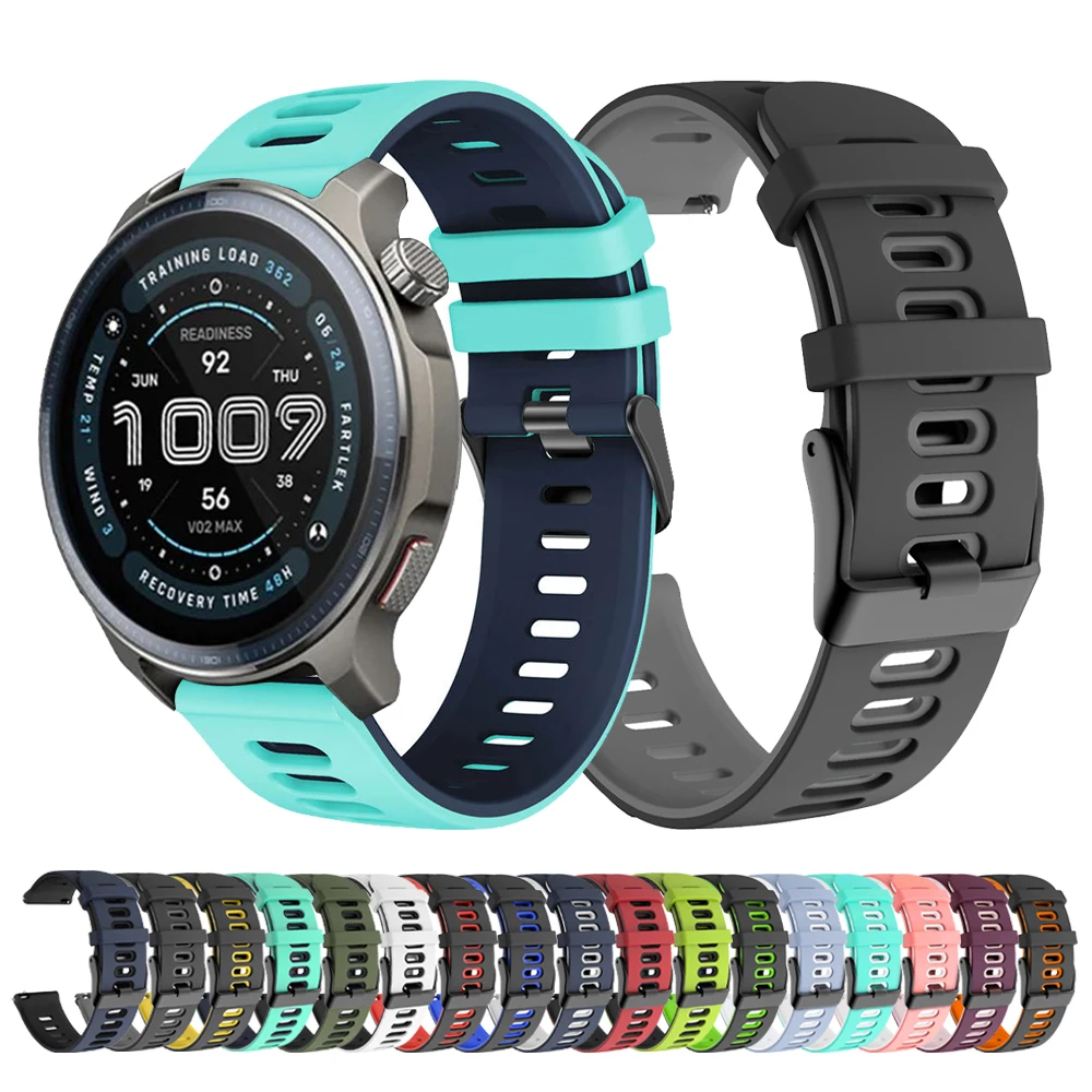 Amazfit Bip 6 5 4、GTR 4 3 2/GTR 47mm/GTR 2e/GTS 4 2 Mini対応 20mm 22mm シリコン製交換用腕時計バンド/リストバンド