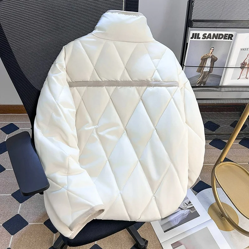 

Lingge хлопковая куртка со стоячим воротником, мужская зимняя стильная толстая теплая свободная куртка в стиле ретро, высококачественная хлебная куртка