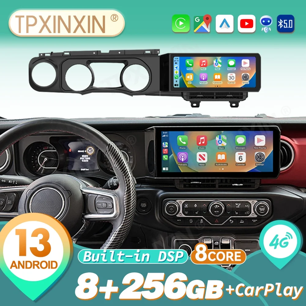 For Jeep wrangler JL 2018 2019 2020 2021 Android Auto Car Radio Automotive Multimedia Stereo Player GPS Navigation Head Unit