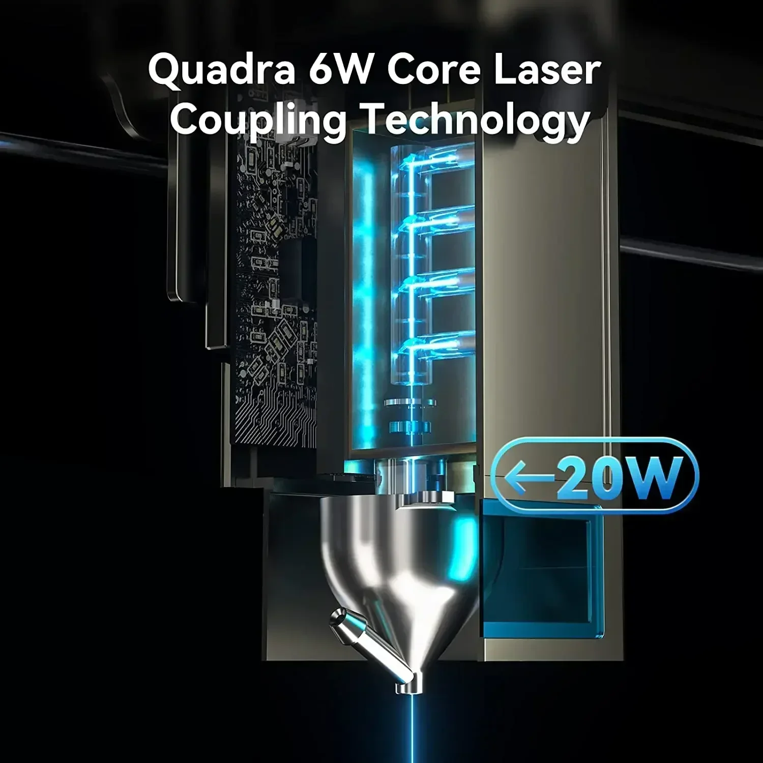 130W Quad-Laser Module With Air Assist System Replacement Head Accessory For Laser Engraving Cutting Machines