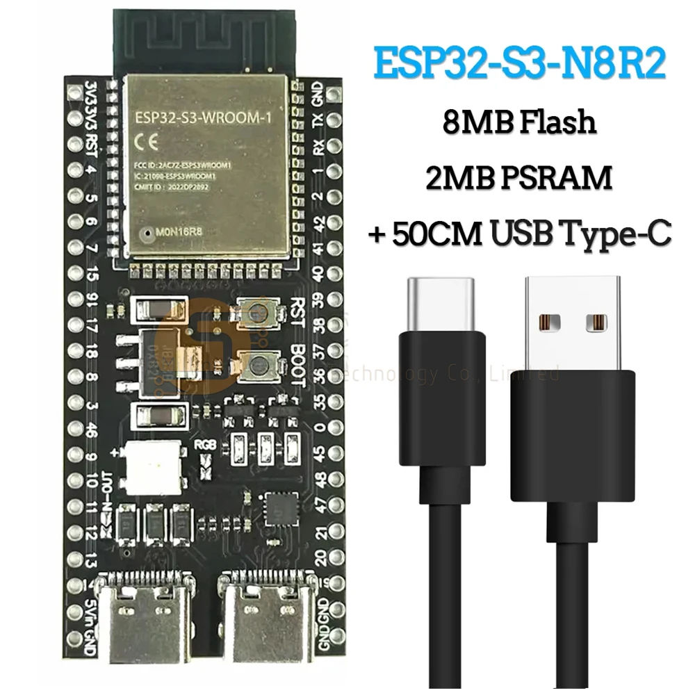 ESP32-S3 Development Board 2.4G Wifi Module for Arduino ESP IDF ESP32-S3-WROOM-1 N8R2 N16R8 44Pin Type-C 8M PSRAM ESP32 S3