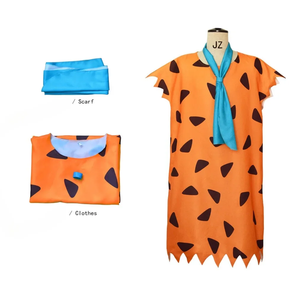 Halloween The Flinstones Fred Cosplay Costume American Animated Flintstones Anime Cosplay  Costume