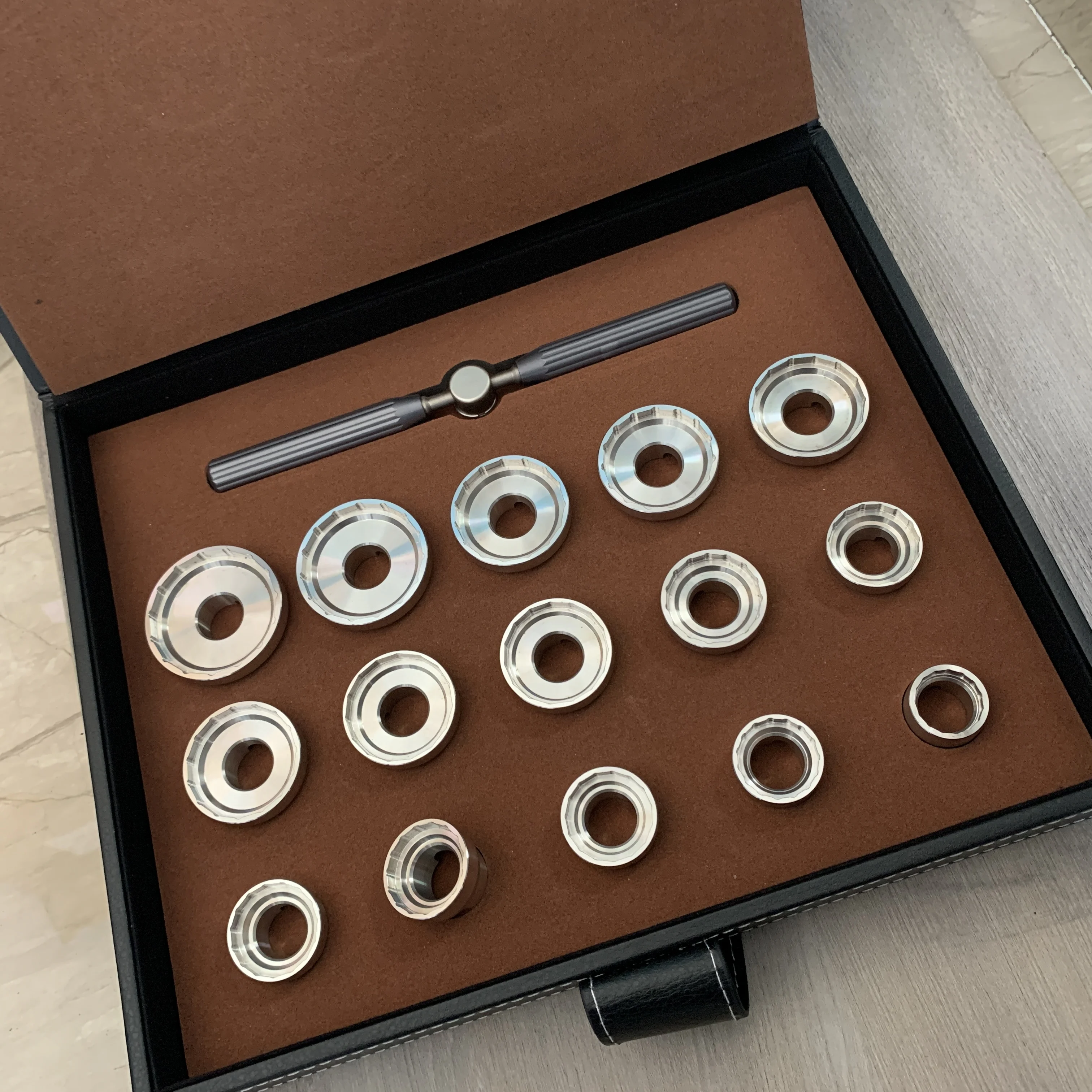 Professional 15PCS Watch Back Cover Remover Kit – Fits Breitling & Multi-Brand Models – Stainless Steel Durable Design