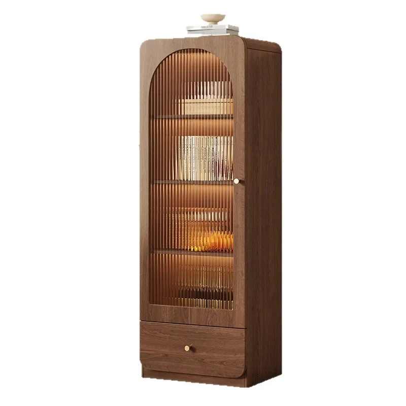 

Vintage style glass sideboard wine cabinet against the wall, home living room standing cabinet, TV sideboard display