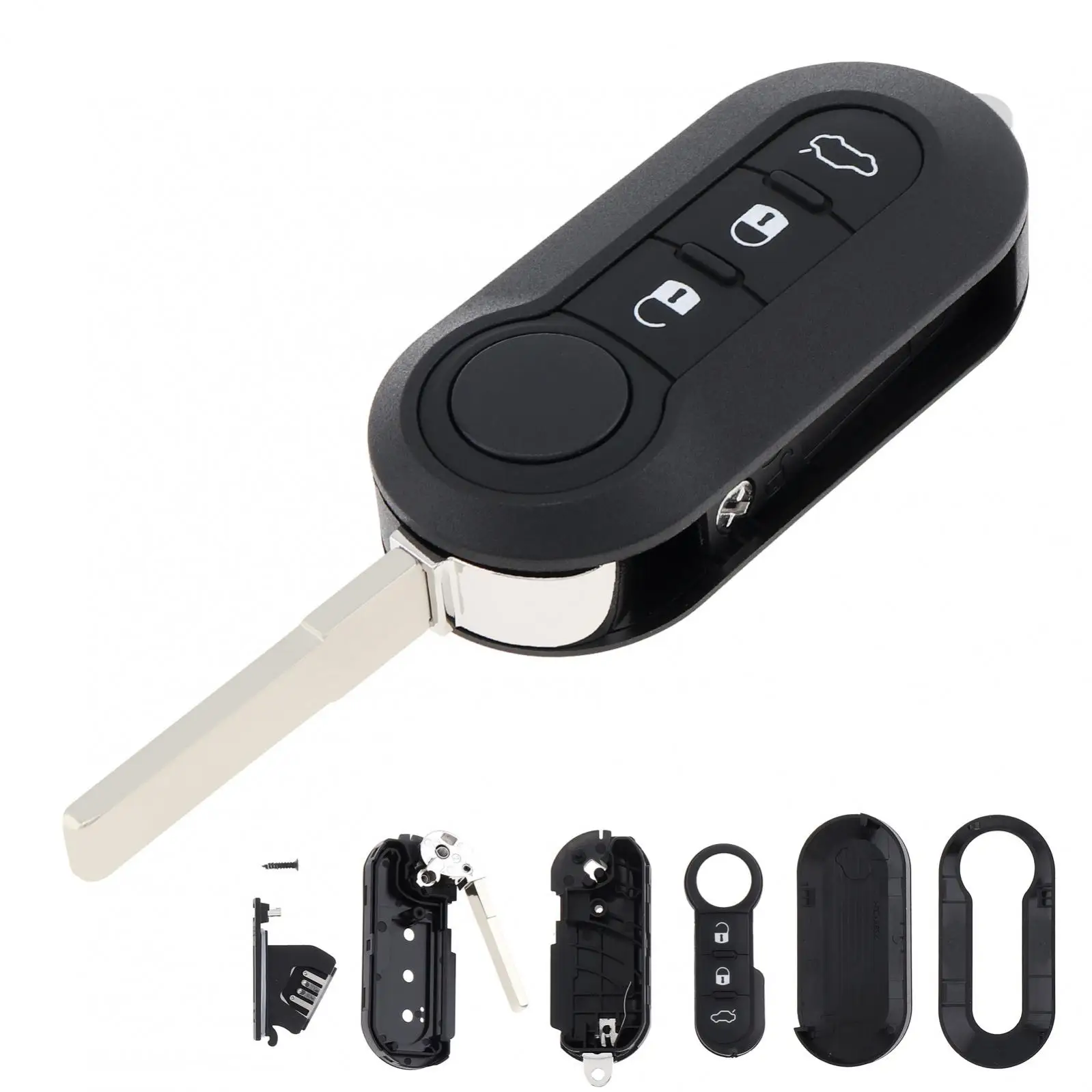 3 Buttons Car Key Shell Folding Case For Fiat 500 Panda Punto Bravo Citroen Jumper Peugeot Boxer Fiat Ducato Lancia SIP22 Blade