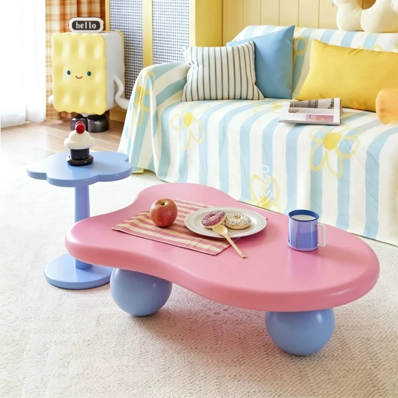 Dopamine coffee table cute pink furniture cream wind sitting floor living room home sofa cloud small table movable