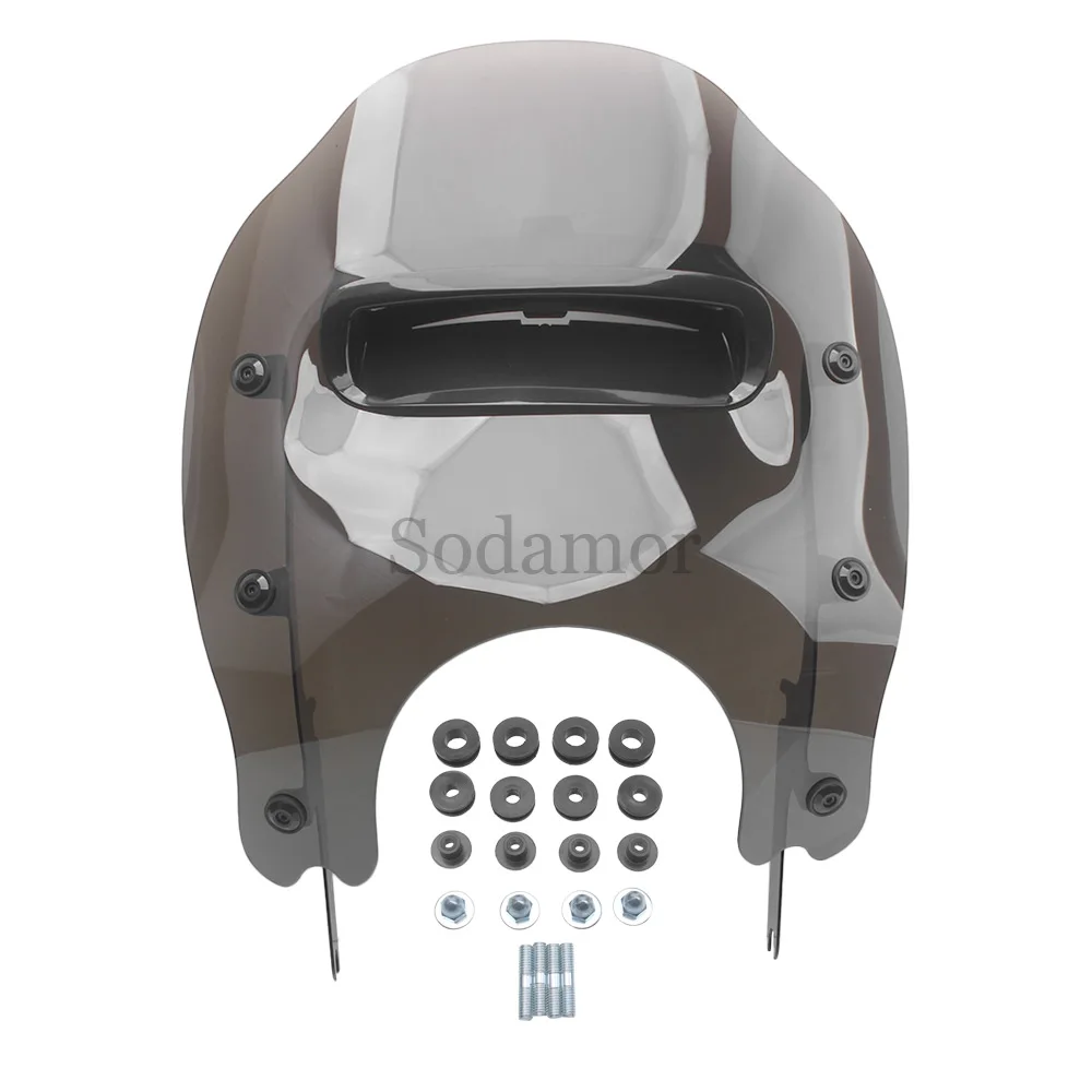 Motorcycle Riding Safety Windscreens Acrylic Wind Deflectors For Harley Road King FLHRC/I FLHR/I FLHRXS 1994-2025 Brown Black