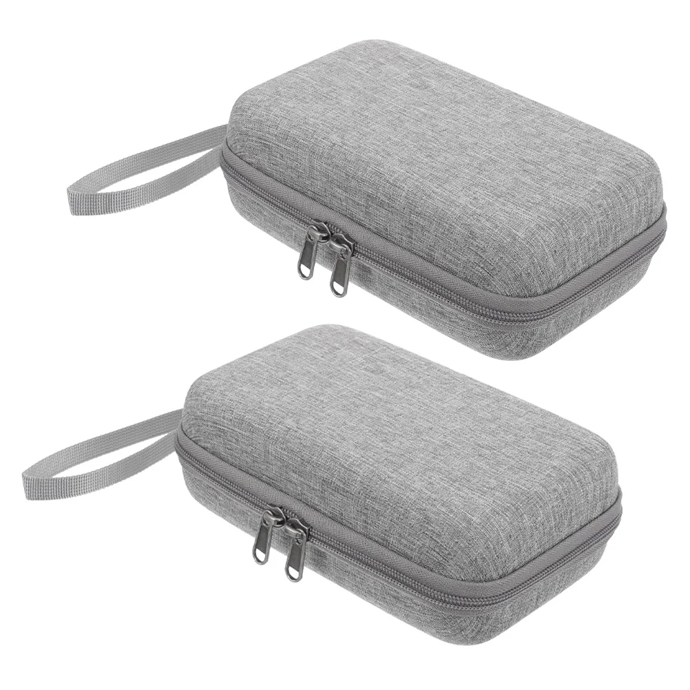

2Pcs Mini Gray Travel Makeup Mini Suitcase Case Suitcase Purse Makeup Case Lipstick Storage Women Purse House ganizer