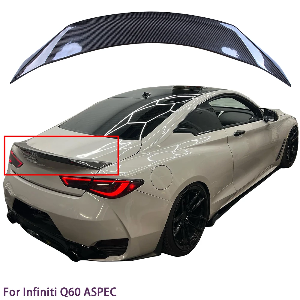 

For Infiniti Q60 Q60S Coupe ASPEC Style Carbon fiber Rear Spoiler Trunk wing 2013-2023