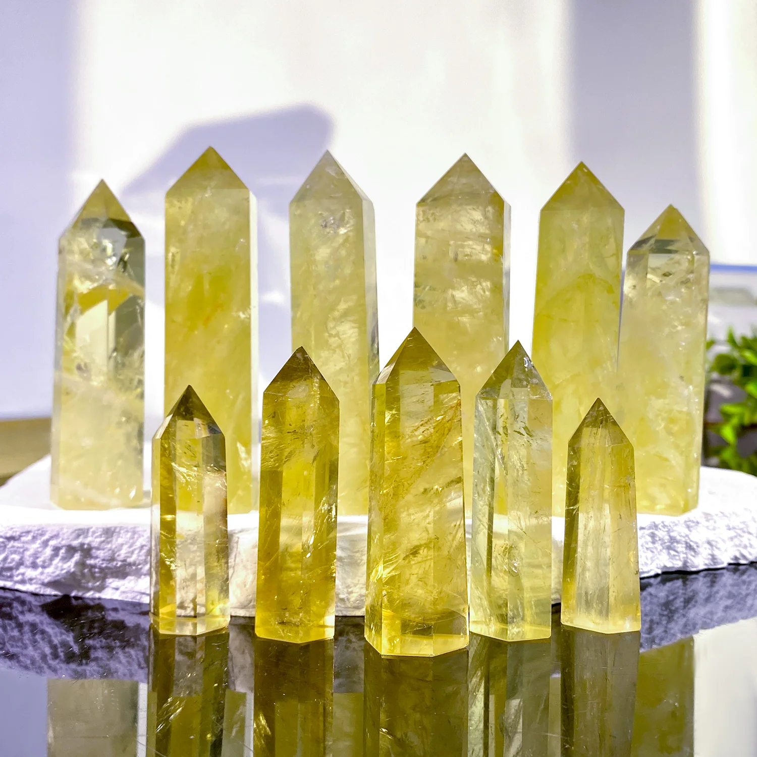 1pc 4-9cm High Quality Natural Citrine Hexagonal Single Pointed Column,Yellow Crystal Point,Citrine Energy Gemstone