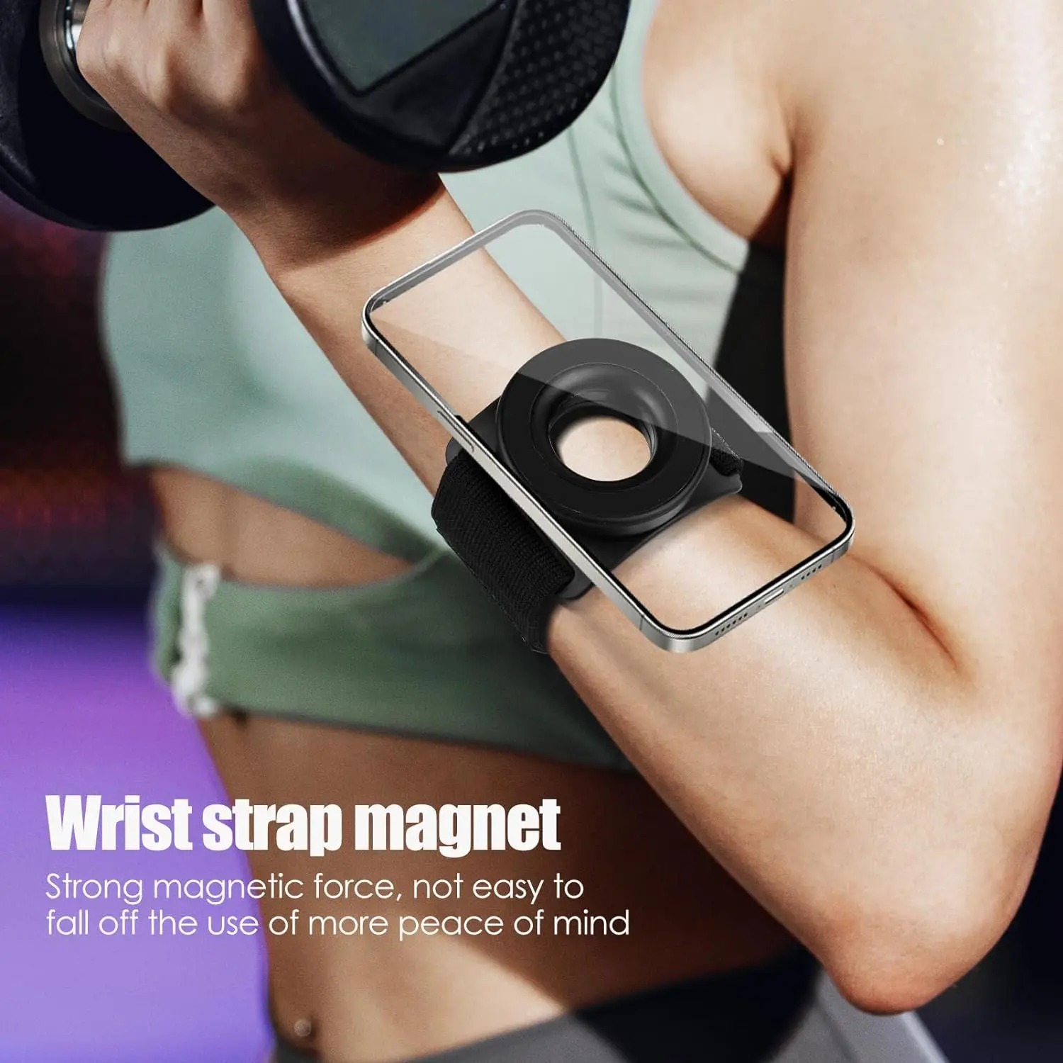 Universal Wrist Strap Magnetic Phone Suction Holder With Anti Loss Rope Strap Arm For Navigation And Sports Easy To Disassemble