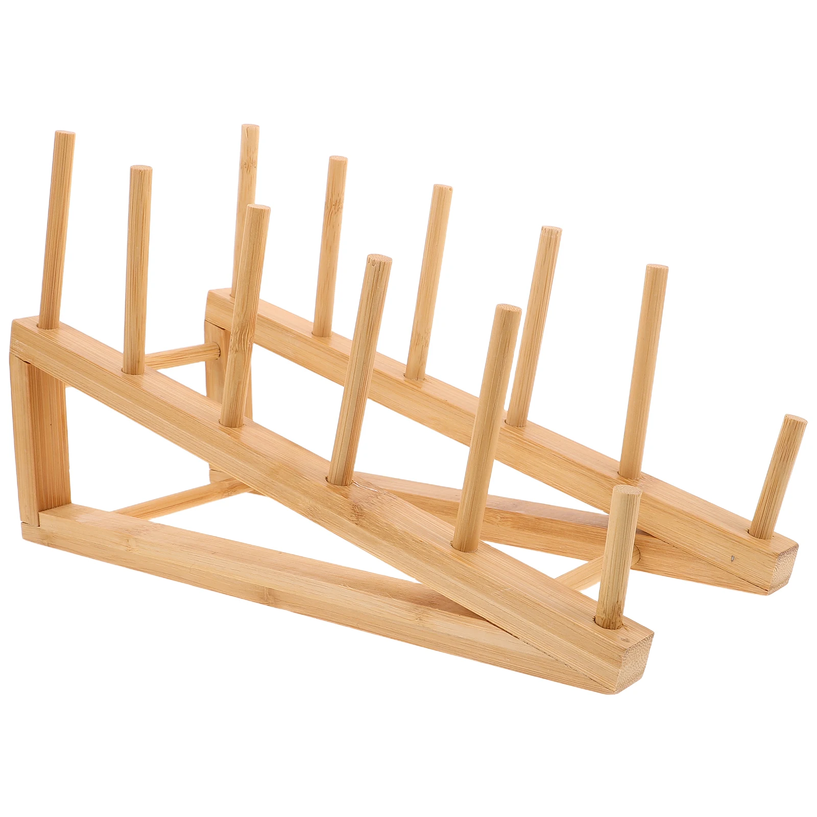 

Bamboo Cup Rack Light Brown Trapezoidal Design Draining Stand Mug Hanger Kitchen Organizer Efficient Drainage System Easy
