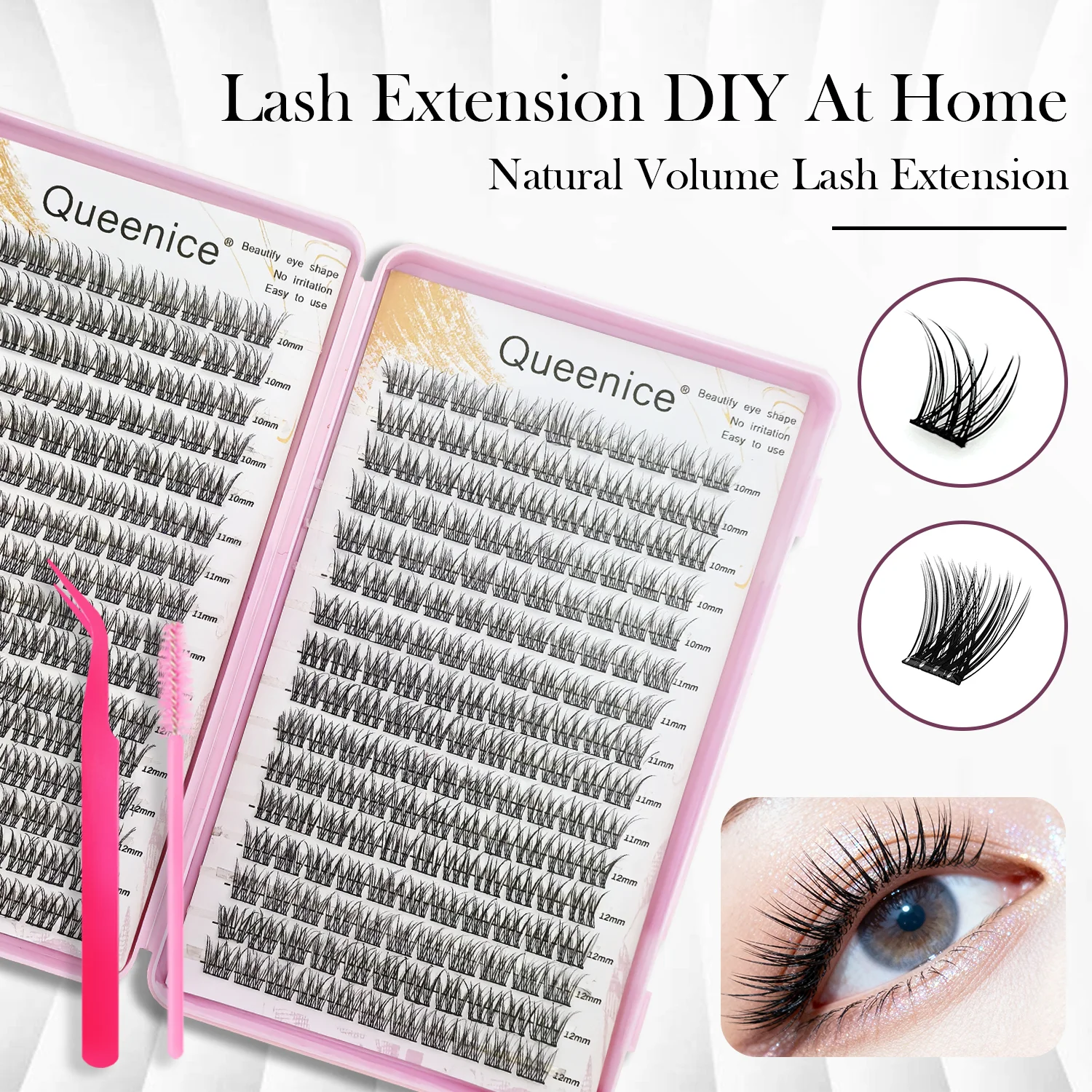 Kein Kleber Benötigtes Einzelne Wimpern-Set, Natürlich & Leichtgewichtig, Inklusive Pinzette & Bürste für DIY Täglichen Gebrauch zu Hause