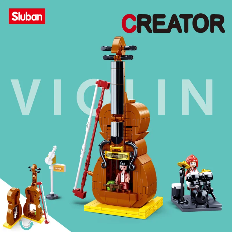 

Sluban Building Block Toys Girls Dream Creator B0817 Violin 308PCS Mini Ornaments Bricks Compatbile With Leading Brands