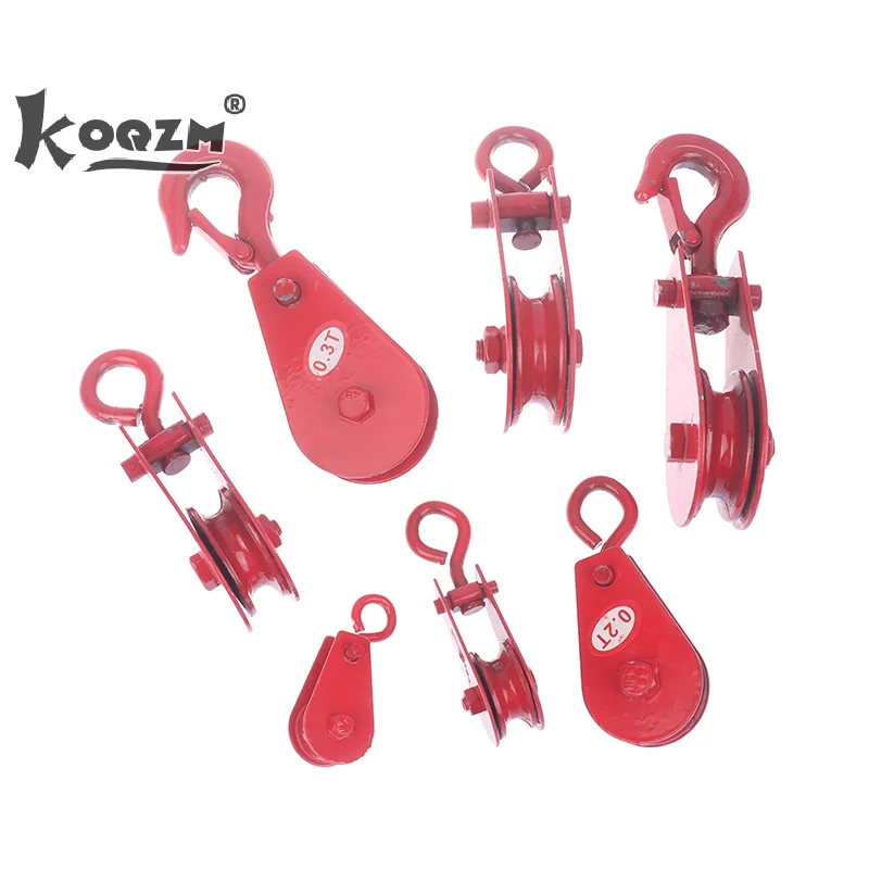 1 шт. подвесной крюк, подвесное кольцо, роликовый шкив 0,05 T/0,1 T/0,2 T/0,3 T/0,4 T, фиксированный шкив, круговое кольцо, динамический шкив в комплекте