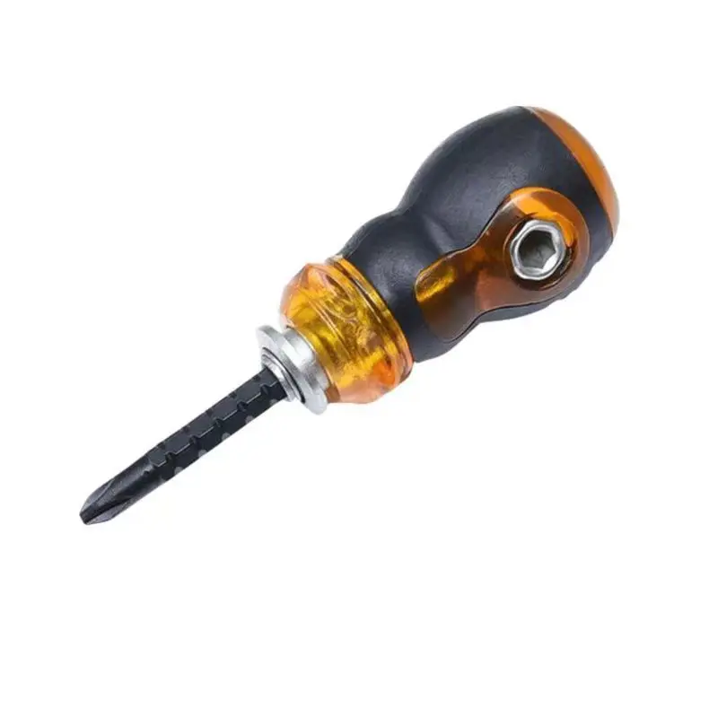 2 in 1 Ratchet Screwdriver Set Short Handle Slotted Cross Screwdriver Household Tool Multifunction Magnetic Telescopic