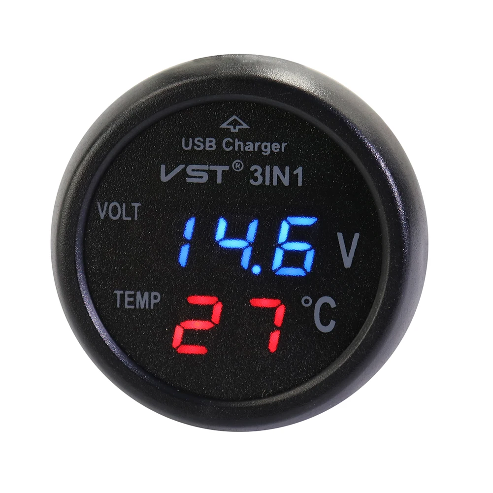 3 في 1 LED الرقمية متر عرض LCD الرقمية المزدوجة عرض 12 فولت/24 فولت الحالي متر كاشف جهد الرقمية LED سيارة فولت متر
