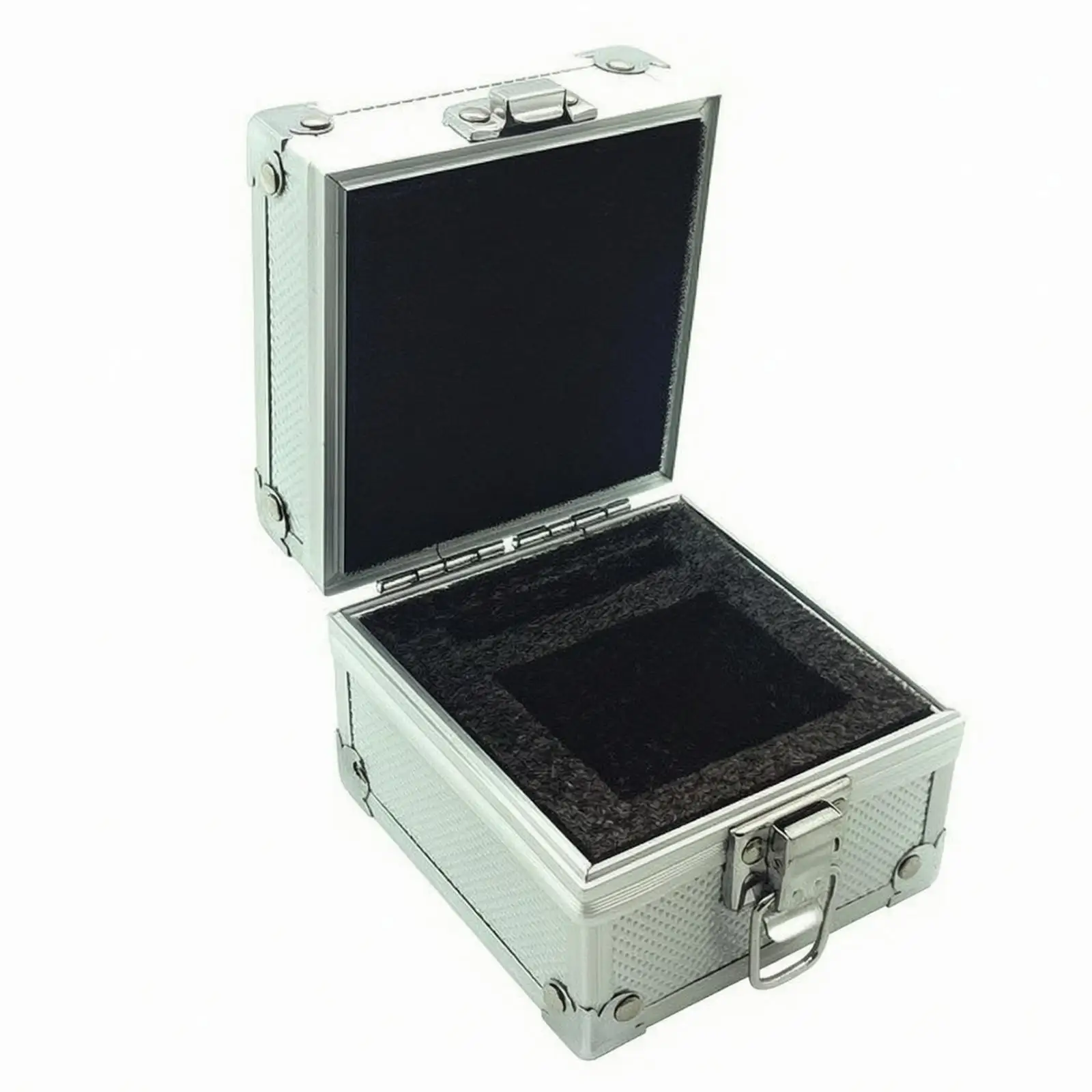 Tabletop Display Box Compact Small Desktop Display Case with Latch Aluminum Frame Storage Case with Hinged Lid for Transport