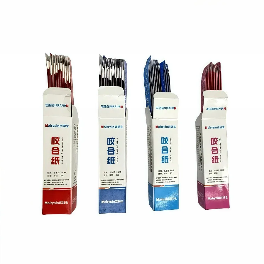1 box Dental Articulating Paper Dentist Lab Products Double-sided Bite Strips Oral Teeth Care Whitening Material Tool 30/100µm