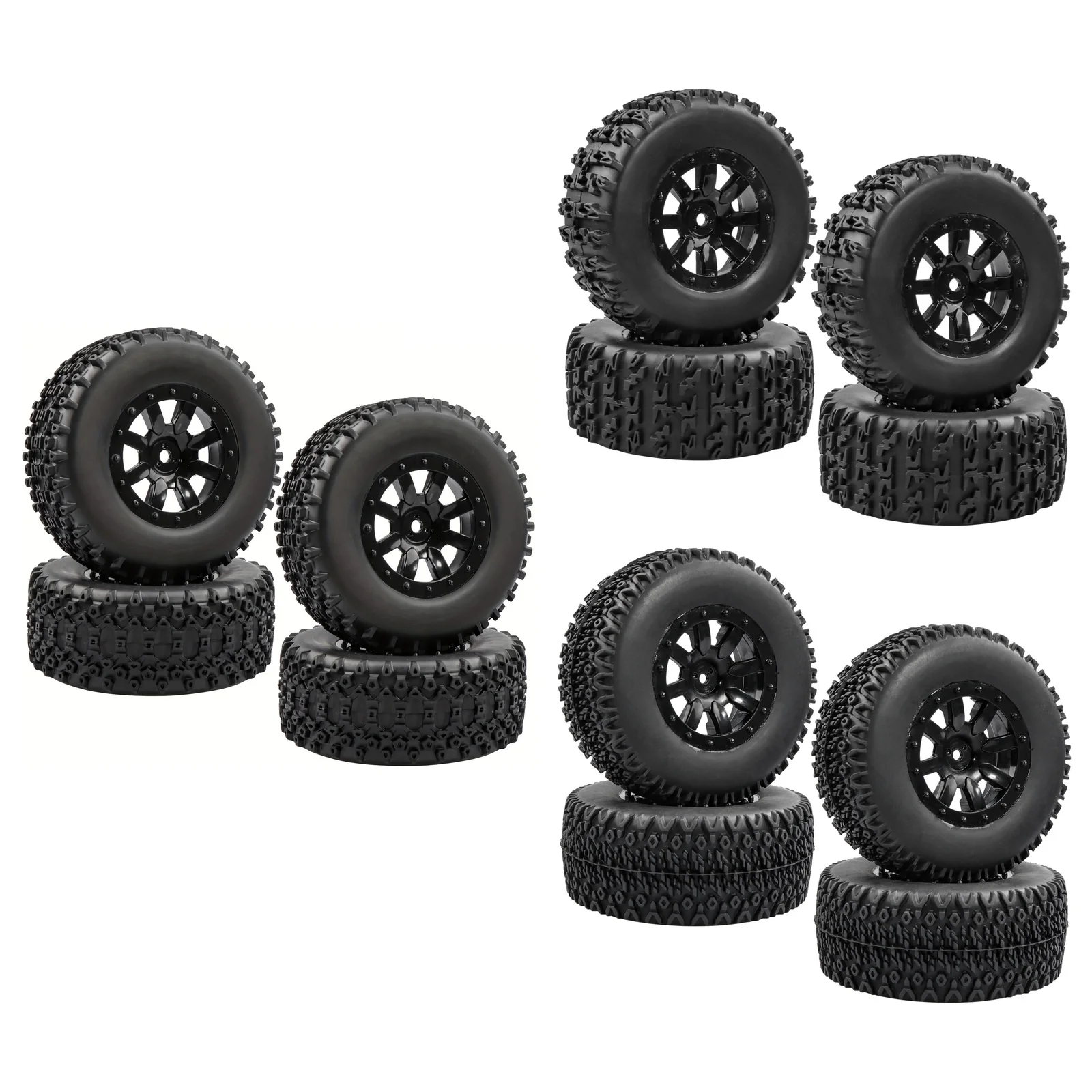 Acekeeps 110x45mm 1/10 Short Course Tires Pre-Glued 12mm Hex 4Pcs 3 Tread Patterns with Foam Inserts Losi Baja Rey