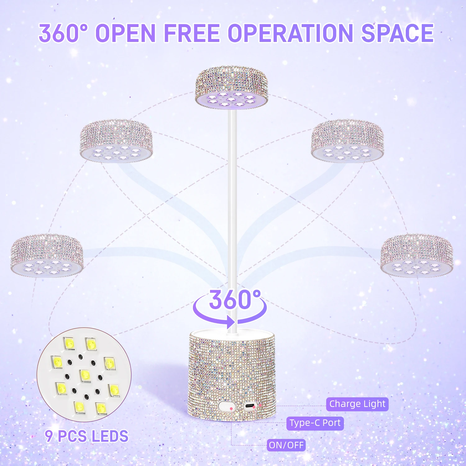 27W 미니 젤 폴리쉬 건조 램프 충전식 UV LED 네일 램프 구즈넥 무선 네일 램프 빠른 건조 네일 젤 폴리쉬용