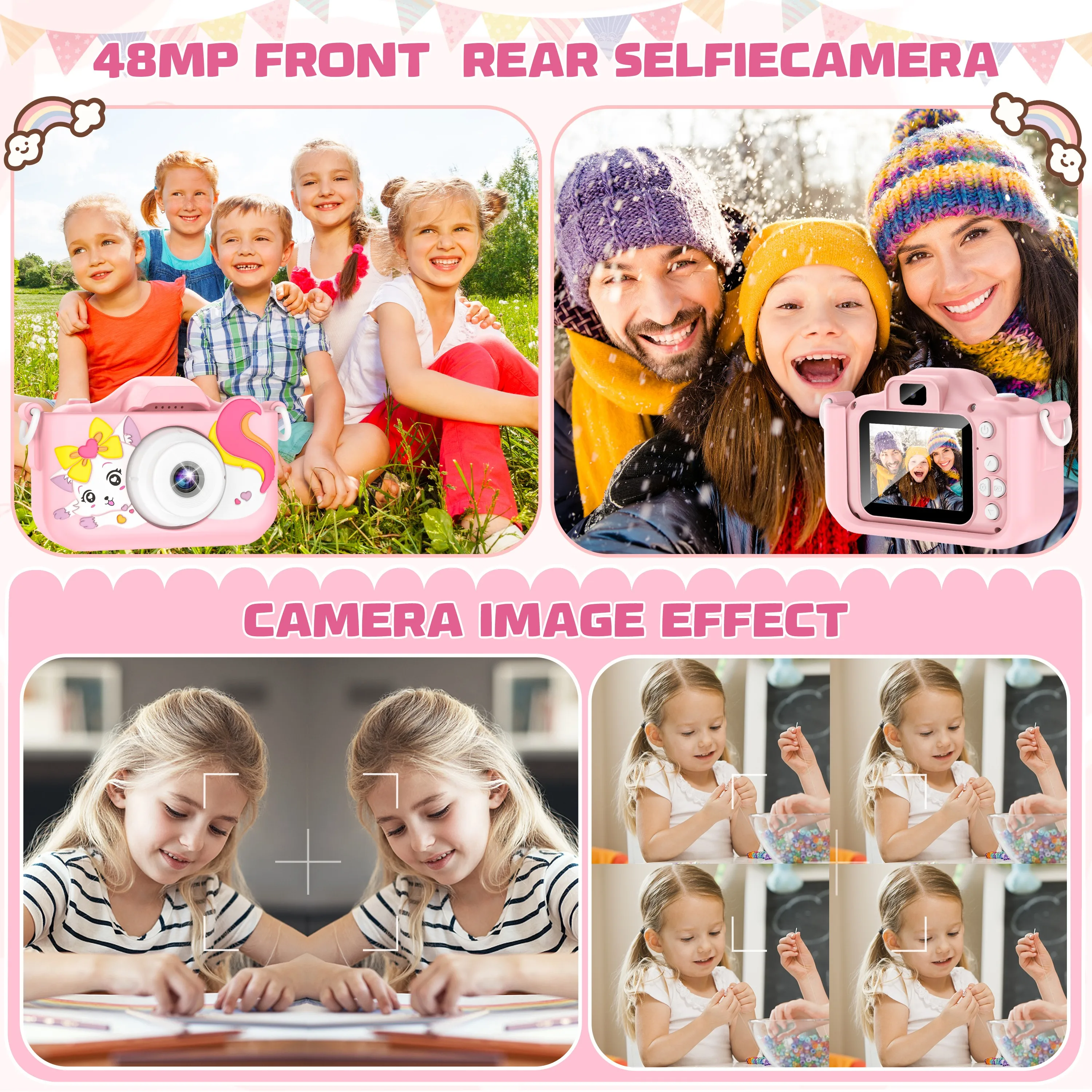 Children Camera 1080P HD Toddler Digital Video Camera 2.0-inch Kids Camera with Silicone Cases Toys for Christmas Birthday Gifts