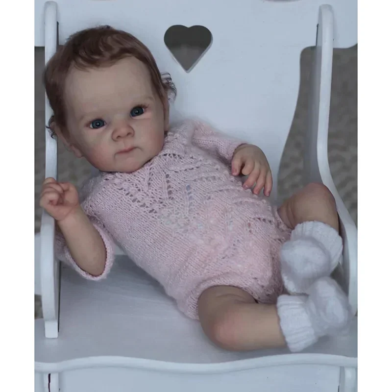 45cm Handmade Real Looking Lifelike Cotton Body Baby Bettie with Hand Rooted Hair Vinyl Silicone Realistic Alive Girl  Doll