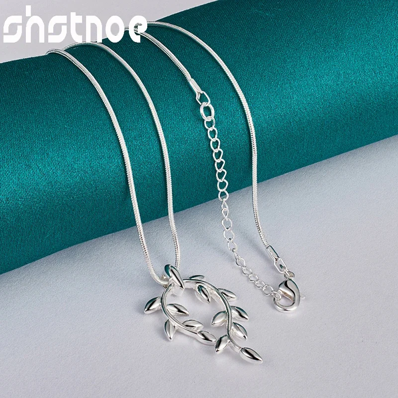 SHSTONE 925 Sterling Silver Branches Pendant Necklace 16-30 inches Chain Necklaces Women Wedding Birthday Party Fashion Jewelry