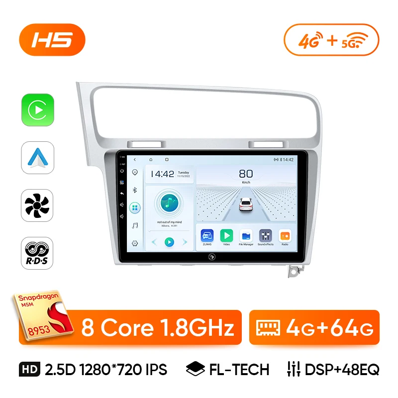 Ainavi Autoradio Voor Volkswagen VW Golf 7 MK7 GTI 2011-2021 Draadloze Carplay Android 13 Auto Multimedia Stereo Video Speler 2Din