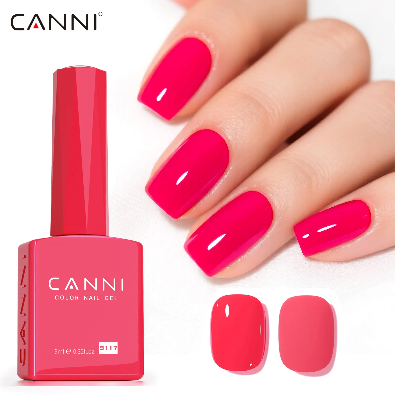 CANNI 9ml Nail Gel Polish HEMA Free TPO Fre  Burgundy Cherry Red Collection UV LED Soak Off UV LED Long Lasting Gel Varnish