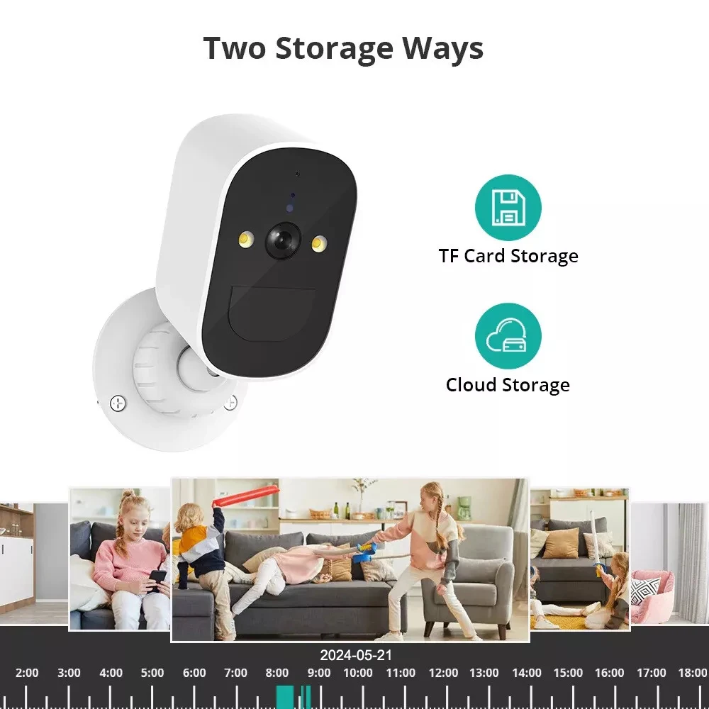 Solar Powered 1080P Security Camera PIR Body Induction WiFi Camera Outdoor Wireless Night Vision Surveillance Camera