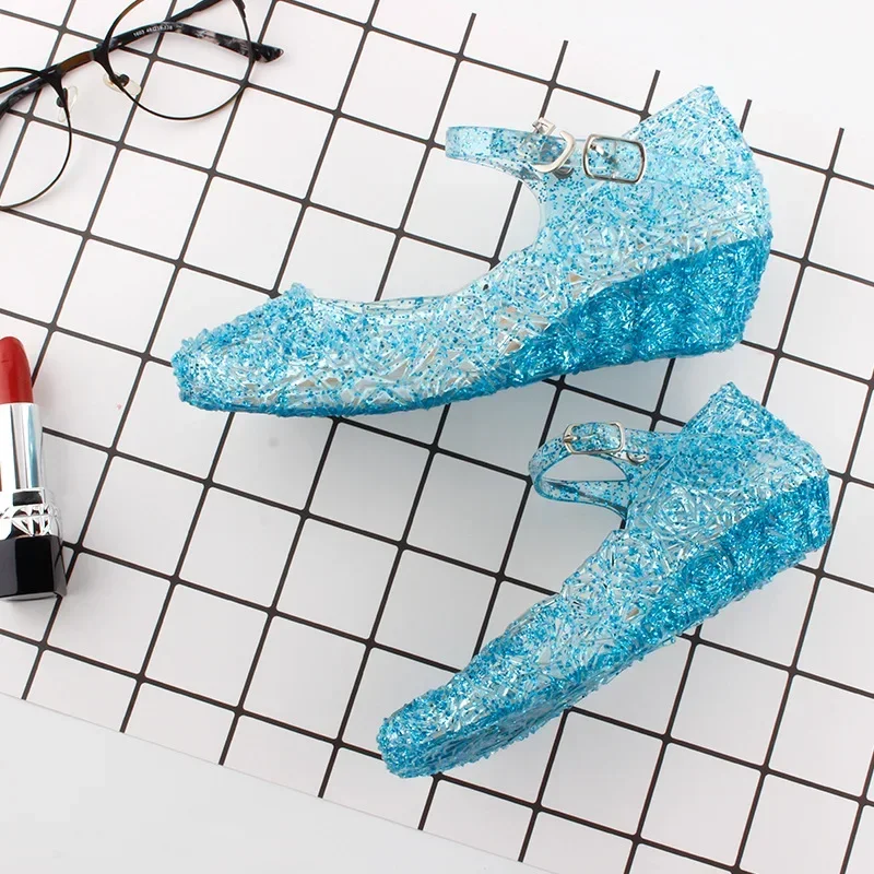 2025 New  girls frozen mermaid princess cute Sandals shoes non-slip soft bottom sports shoes for girl gift