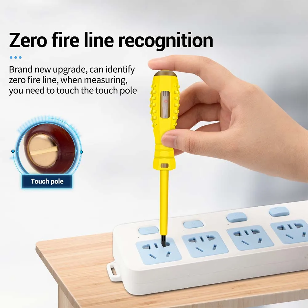 220V Electric Test Pen Socket Wall AC Power Outlet Voltage Detector Sensor Tester Measuring Pencil LED Light Voltage Indicator